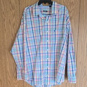 Izod Men's Colorful Plaid Button-Down Shirt